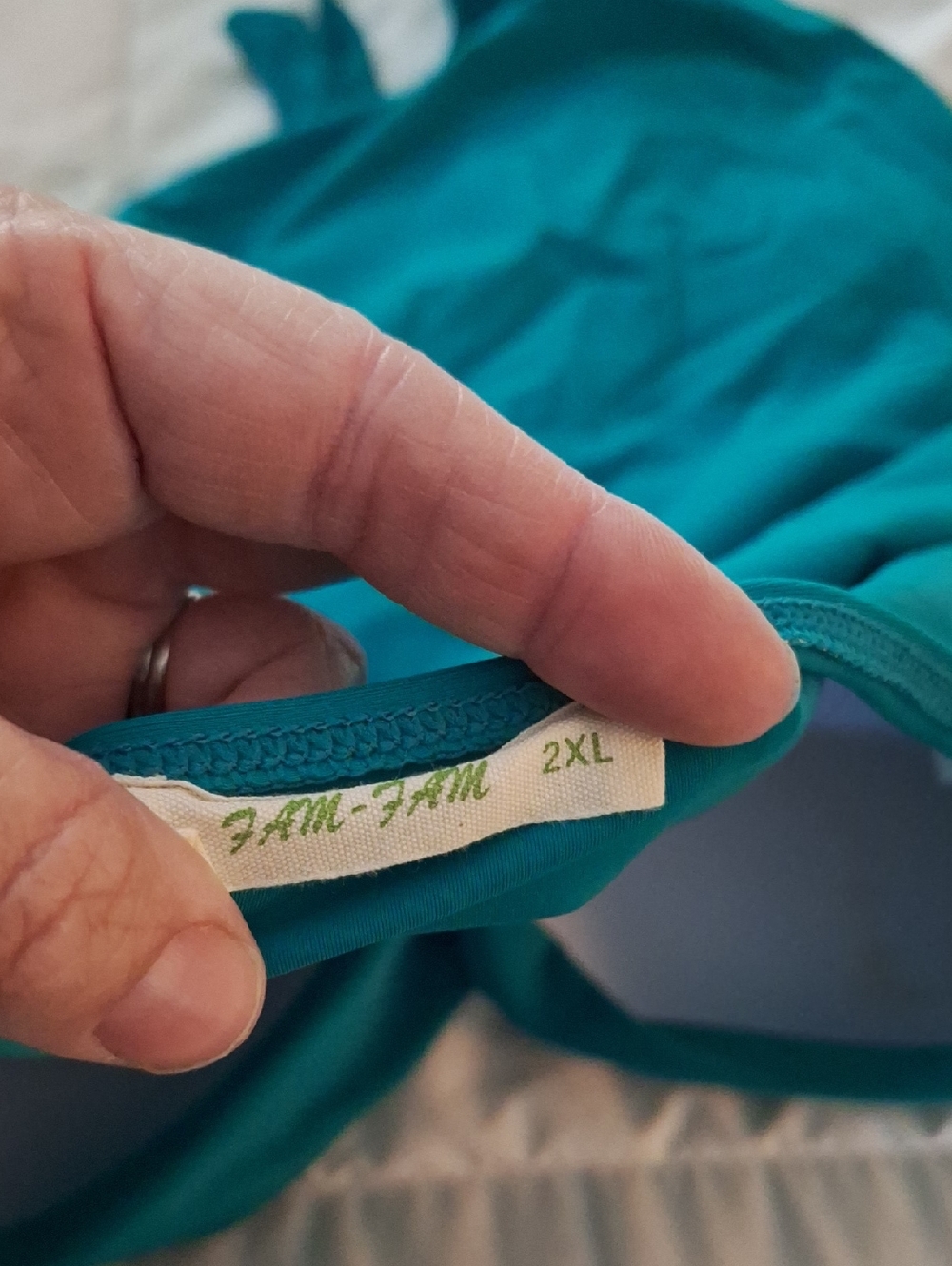 Teal One-Piece Halter Swimsuit - Picture 3 of 3